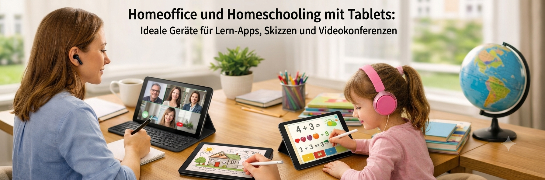 Homeoffice und Homelearning mit Tablets: Ideale Geräte für Lern-Apps, Skizzen und Videokonferenzen