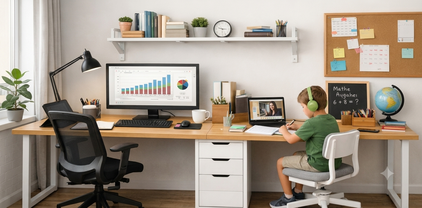 Produktiver Homeoffice-Tisch